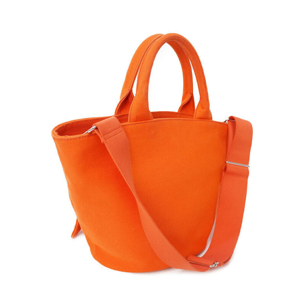 Prada Canapa Print Logo 2way Tote Canvas Orange Bag